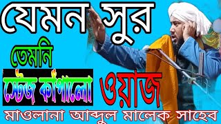 যেমন সুর তেমনি স্টেজ কাঁপানো ওয়াজ।। Maulana Abdul Malik Sahab।। Jiboni Jalsa