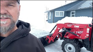 Plowing snow and slush with TYM tractor and a rear tractor blade by Jason Rossman 2,145 views 1 year ago 4 minutes, 26 seconds