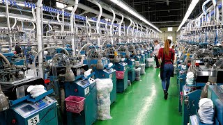 Largest Socks Mass Production Factory in Korea. Process of Making a Variety of Socks