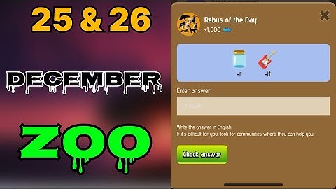 Zoo rebus of the day 25 & 26 December | Rebus of the day zoo | Rebus of the day code Zoo |  #zoo |