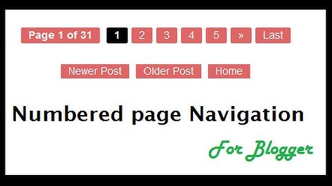Blogger number navbar || Blogger help