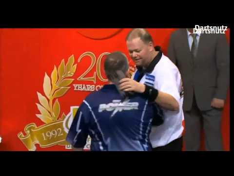 PDC World Darts Championship 2013 Phil Taylor vs. Raymond van Barneveld fight after Match