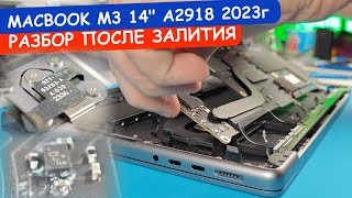 Обзор и разбор MacBook Pro 14" на чипе M3 модель A2918 2023 года выпуска после попадания жидкости