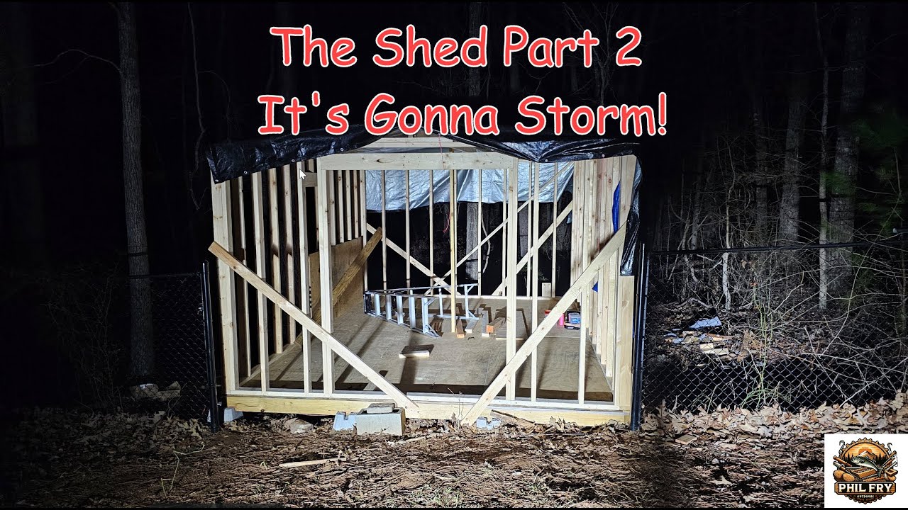 My First Shed Build Project Part 2 : It's Gonna Storm! - YouTube