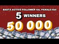 Five winners of 50 thousand each
