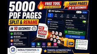 Split 5000 PDF Pages & Rename Files in 10 Seconds FREE