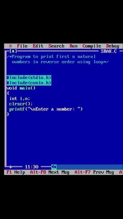 C Program to print first n natural numbers in reverse order using loop ...