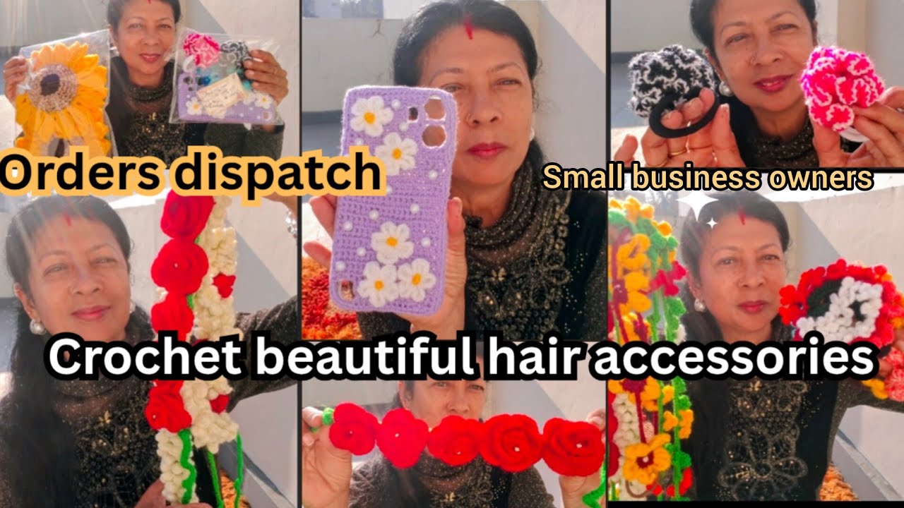 Crochet beautiful Hair accessories/small business owners#orderdispatch #crochet #crochetfeshionitems
