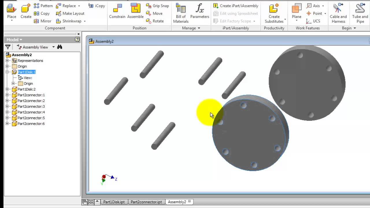87 AutoDesk Inventor Assembly Tutorial Fix and Float, Grounded YouTube