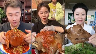 Chinese Food Mukbang Eating Show | Spiced Sheep's Head #111 (P457-459)