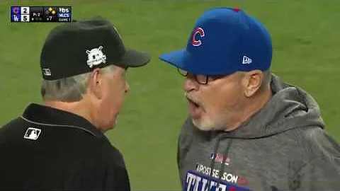 Joe Maddon Gets Ejected from NLCS Game 1 in 7th inning - Cubs v Dodgers