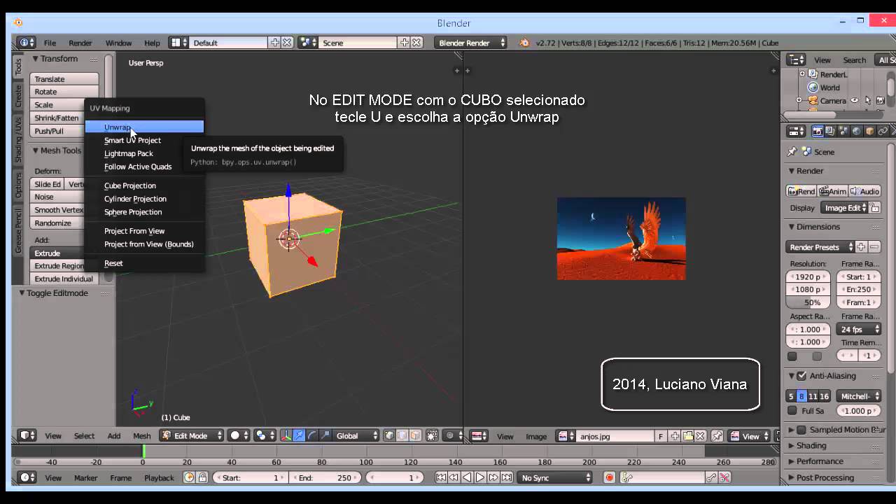 Blender # 28 - UV MAPPING - TEXTURA RÁPIDA COM IMAGENS - YouTube