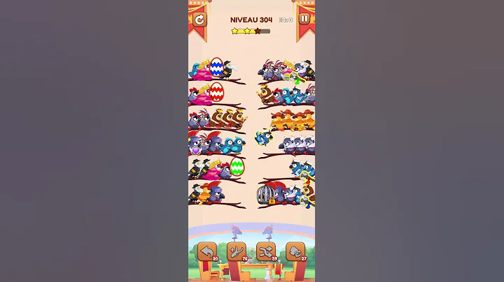 bird sort 2 color puzzle solution niveau 304 #games #gaming #puzzle #puzzlegame #androidgames