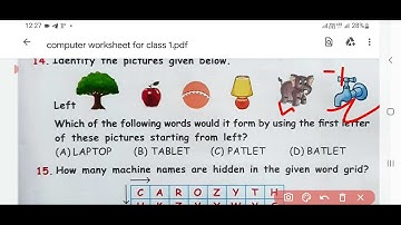 NOC.SOF National Cyber Olympiad. Olympiad worksheet for class-1.@Little hands learning.