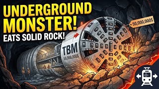 How a $50,000,000 Tunnel Boring Machine Eats Solid Rock.