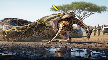 Heroic Team Battles Giant Python to Save a Giraffe Family
