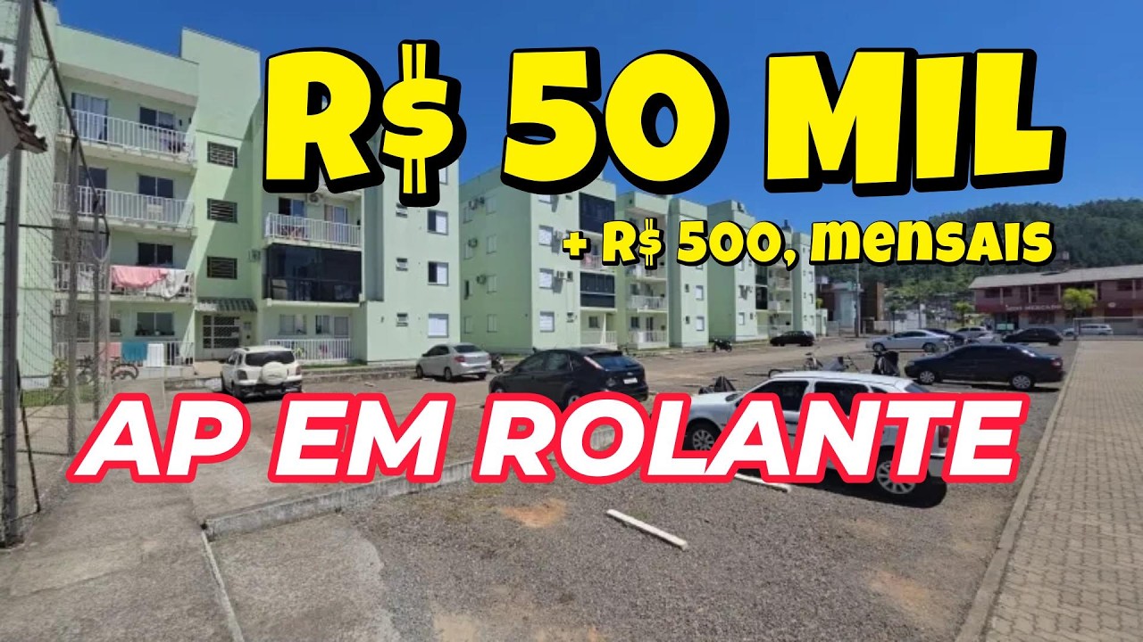 768 APARTAMENTO EM ROLANTE 2 QUARTOS, SALÃO DE FESTAS, QUADRA DE ESPORTES R$ 50 MIL + PARCELAS