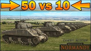 50 SHERMANS vs 10 TIGERS - SIMULATION - Combat Mission Battle for Normandy Gameplay screenshot 3