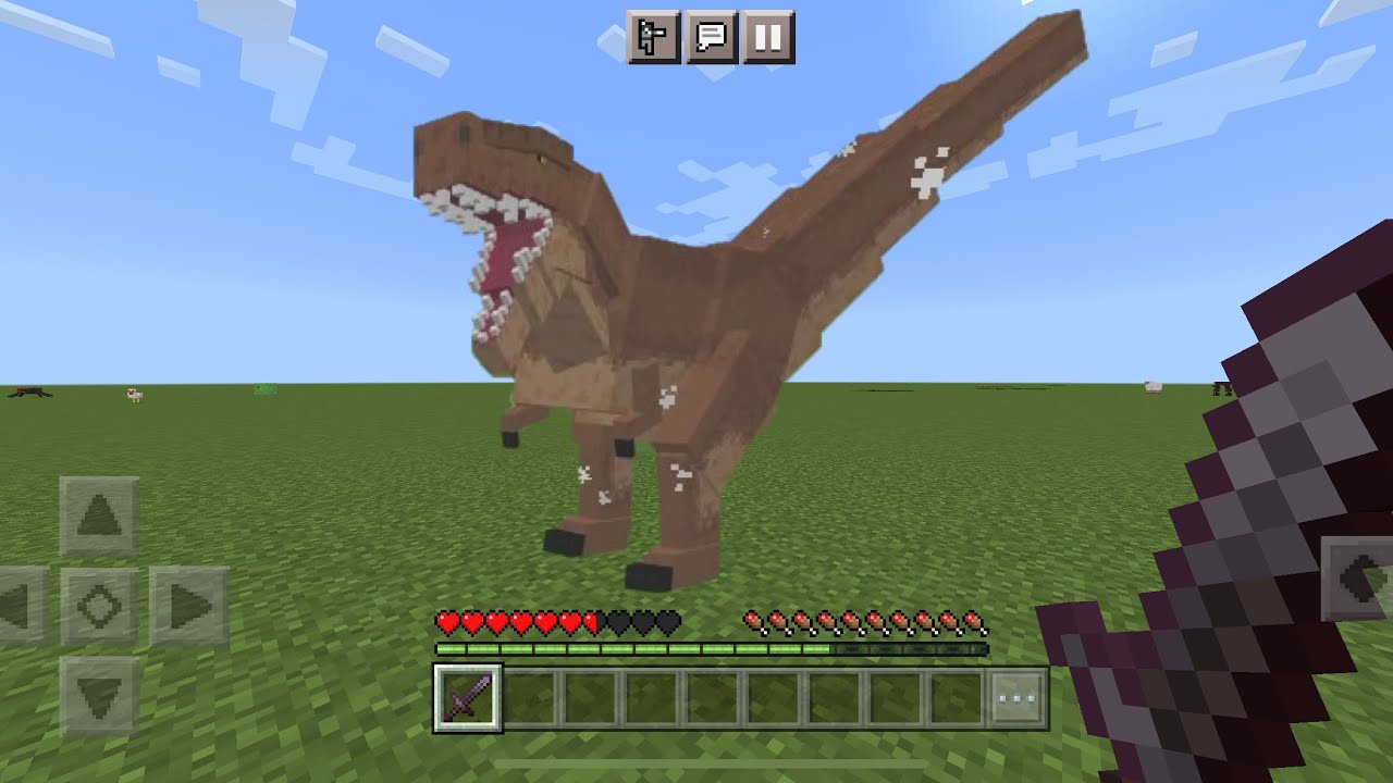 Jurassic World Dominion MOD in Minecraft PE (HUGE Dinosaurs) YouTube