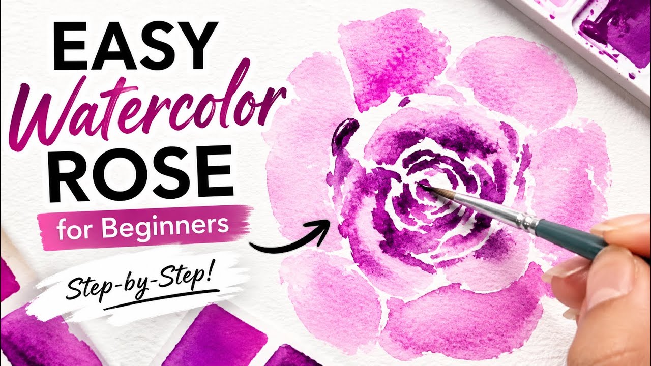 Watercolor Rose Tutorial for Beginners - YouTube
