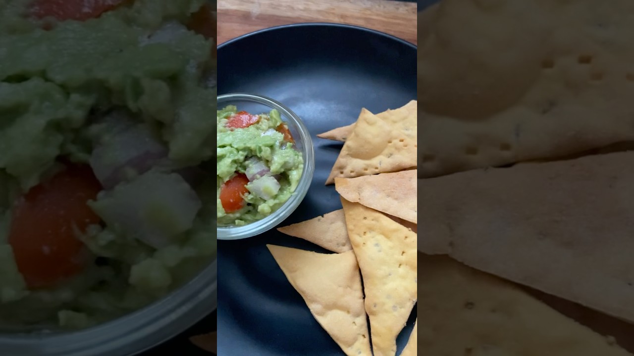 Oilfree Nachos with Avocado Dip: Teatime Snack Recipe: