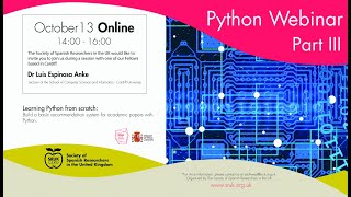 Python from Scratch - Part V - SRUK Webinars