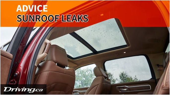 How to unclog a Sunroof Drain - water leaking inside the car at the roof  line 