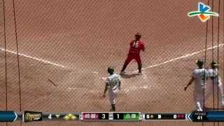 20140731-1 爆米花 綺麗vs合庫 4下 鄭嘉明巧妙的安打,幫助球隊扳平分數