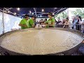 HUGE Pan of Rice with Cheese. Italian Risotto Cooked on The Road. Italy Street Food