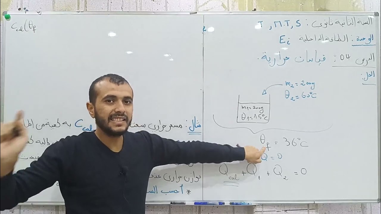 الحصة 4 #الطاقة_الداخلية الدرس 4 المسعر الحراري و تطبيقاته + مثال