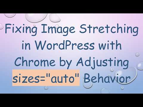 Fixing Image Stretching in WordPress with Chrome by Adjusting sizes="auto" Behavior