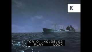 1960s Special Effects, Ship Blown Up By Missile, War, Archive Footage