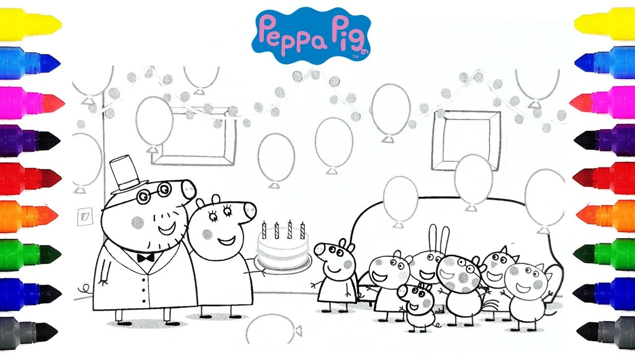 Peppa is remplaced #2  Peppa pig house, Peppa pig colouring, Peppa pig  birthday party