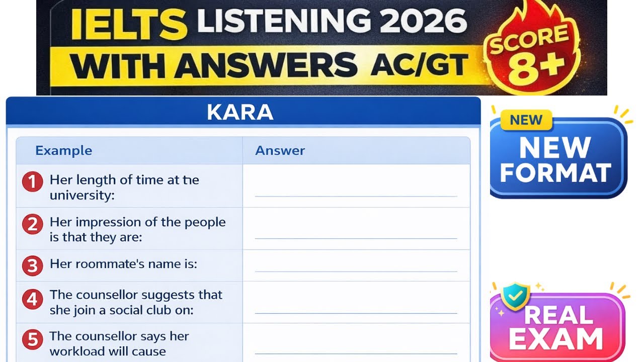 IELTS Listening March Predictions  2026 Test With Answers | KARA  | AC/GT Real Exam #ieltswithgic 