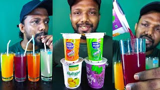 grape orange lemon mango juice mukbang ASMR