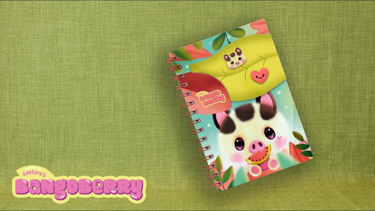 1309BB02 Bangoberry Notebook With Bangobobs Piggy Pig