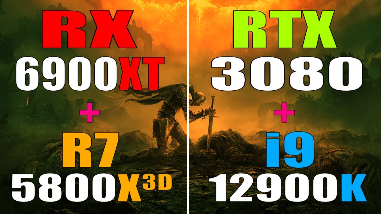 RX 6800XT + RYZEN 7 5800X3D vs RTX 3080 + INTEL i9 12900K, PC GAMES TEST