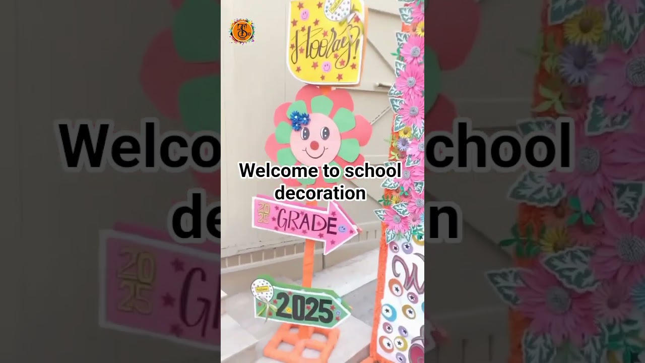 Welcome to school bulletin board/Frames/Photo booth/Hanging craft ideas/Flag banners/Unique decor