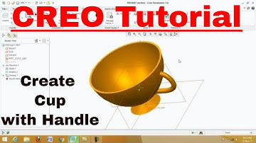 PTC Creo Tutorial  || To create Cup with handle
