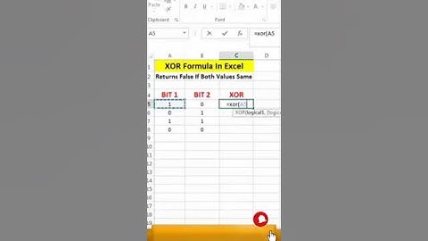 XOR Formula In Excel | #excel #knowledge #education #computer #video #youtube #viral