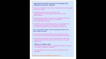 Agile Reusable code Part2 of 10