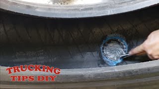 How to patch semi truck tire on the road by yourself Step by step