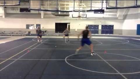 Football 4 cone drill sprint shuffle backpedal