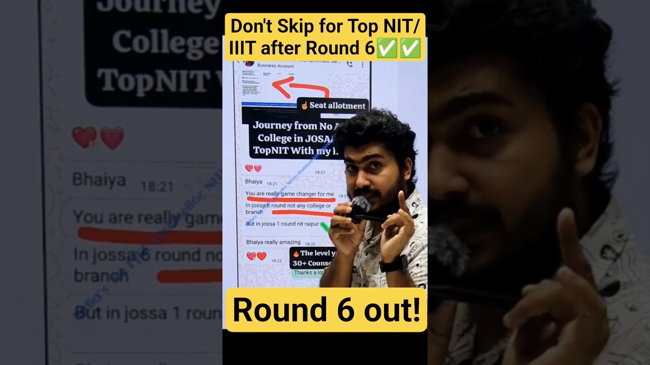 JOSAA Round 6 Cut off 2025 😱| JOSAA Round 6 Seat Allotment Result ✅| JOSAA 2025 Round 5 