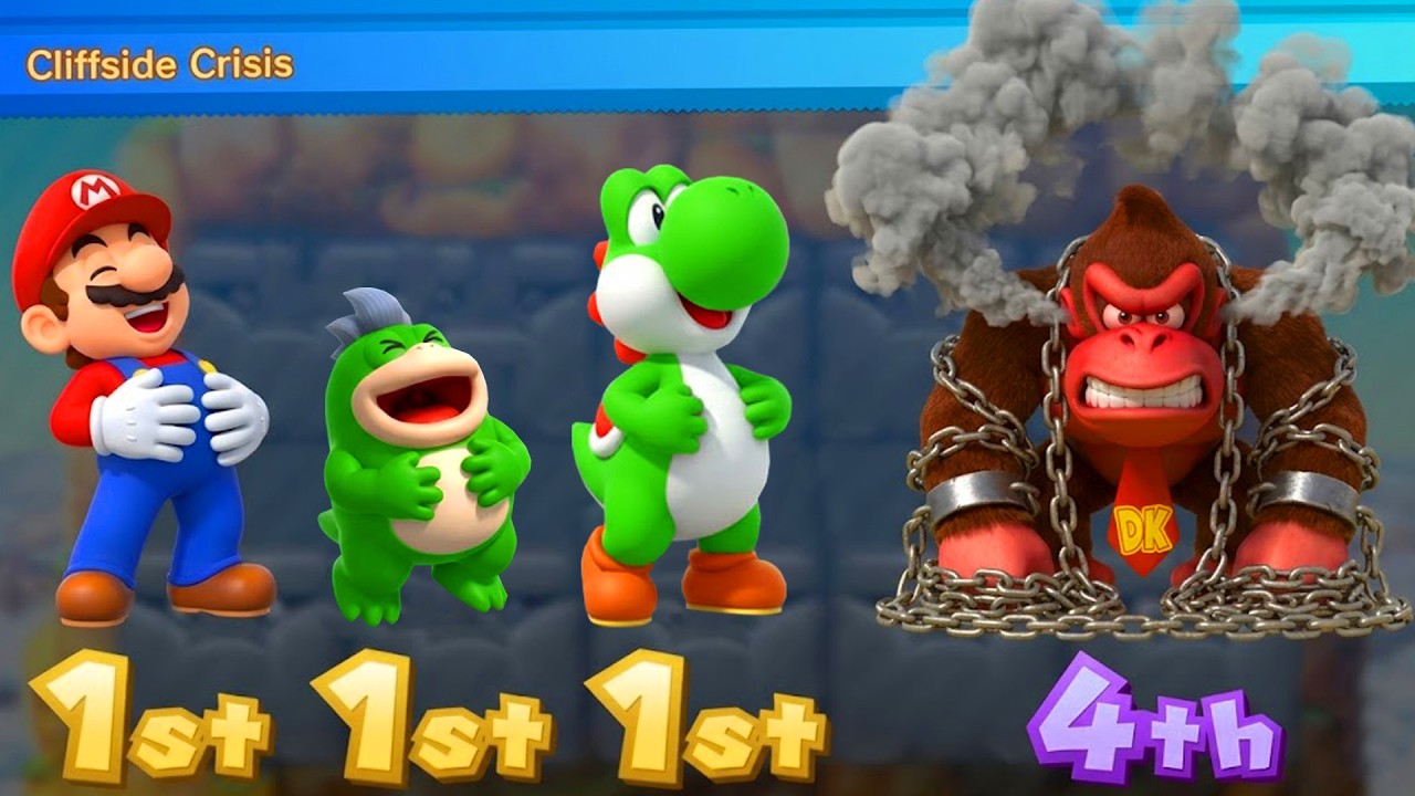 Mario Party 10 Minigames - Mario Vs Spike Vs Yoshi Vs DK Kong (Master Difficulty)