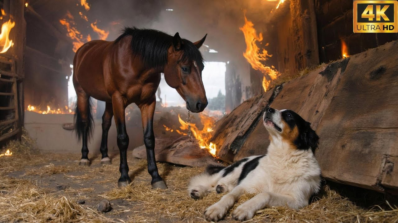 Героическая собака спасла целое стадо из горящей фермы - Спасение животного