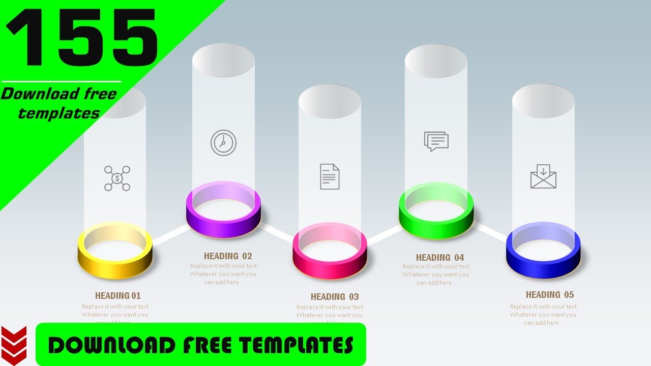 FIVE STEPS CYLINDRICAL TRANSPARENT GLASS EFFECT WITH COLOURFULL BASE ...