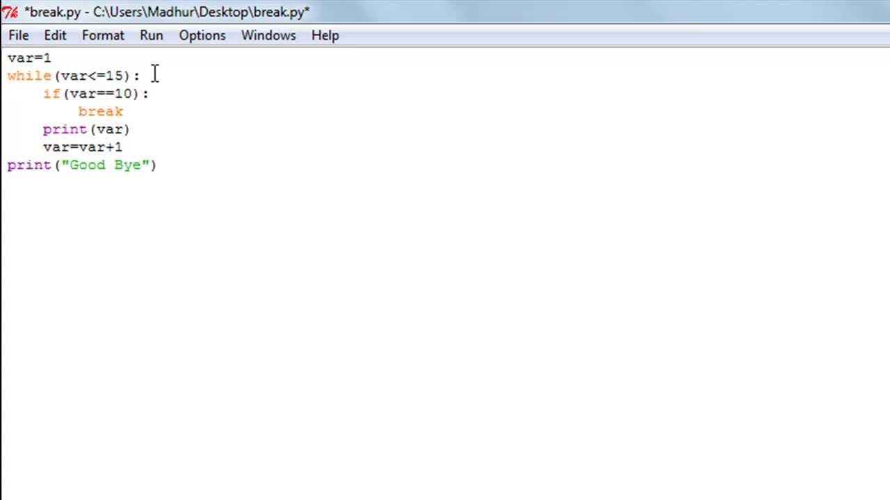 Python Programming Tutorial 19 The Break Statement Youtube