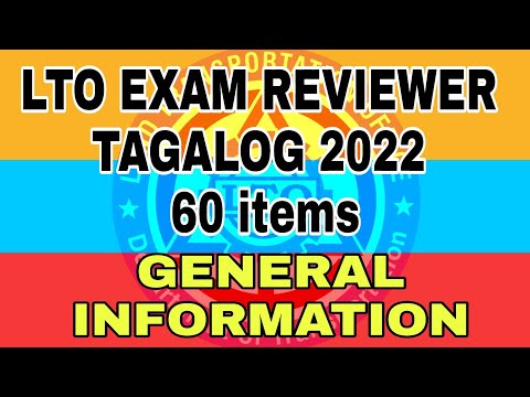 LTO Exam Reviewer Tagalog 2022 (General Information)