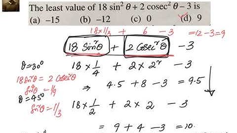 Trigonometry: Least value of 18 * Sin^2 theta + 2 Coscec^2theta - 3
